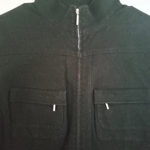 Lafayette 148 Women's Black Denim Zip Up Jacket Zippered Pockets Cotton Size 6 - Picture 7 of 8